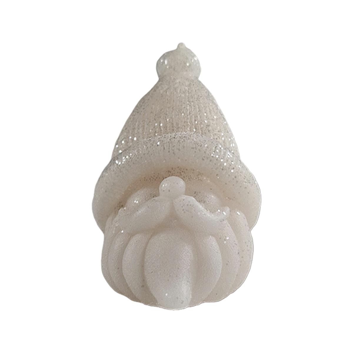 Candela Natale Profumata Babbo Natale Bianca Brinata cm.9 |Cereria Parma