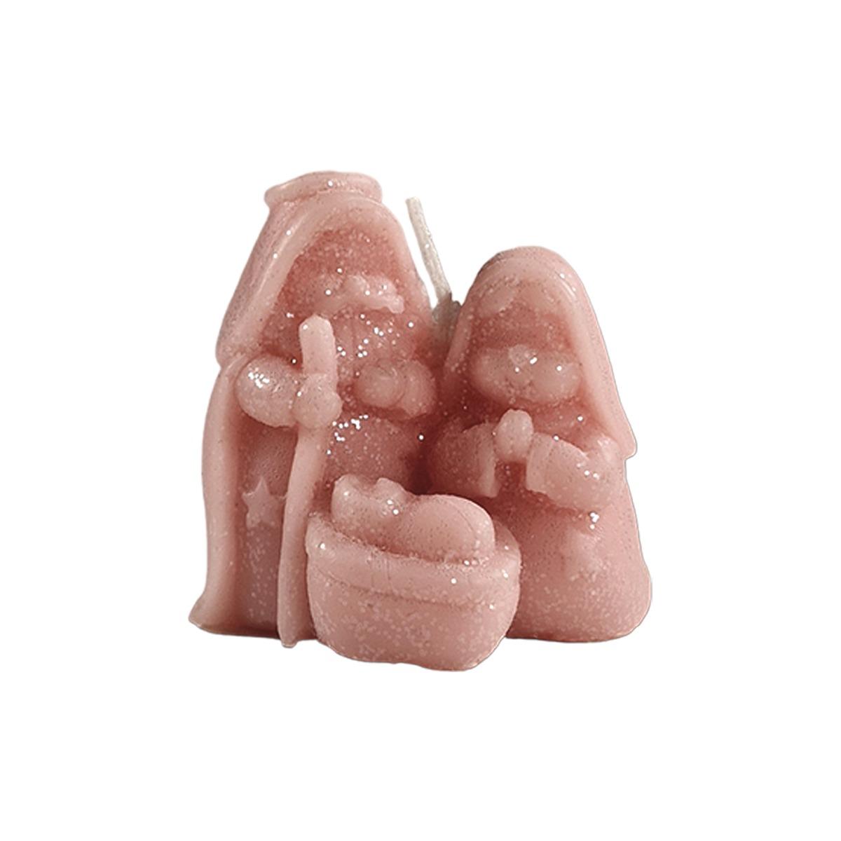 Candela Natale Profumata NativitÃ  Cipria Brinata cm.8 |Cereria Parma