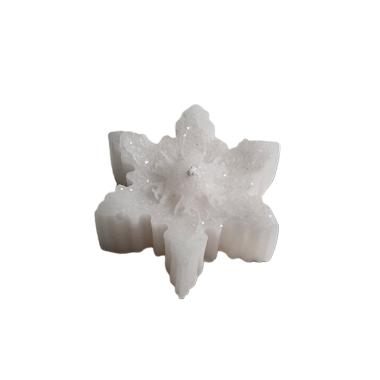 Candela Natale Profumata Fiocco Neve Bianco cm.6/7xh2 4 Modelli |Cereria Parma