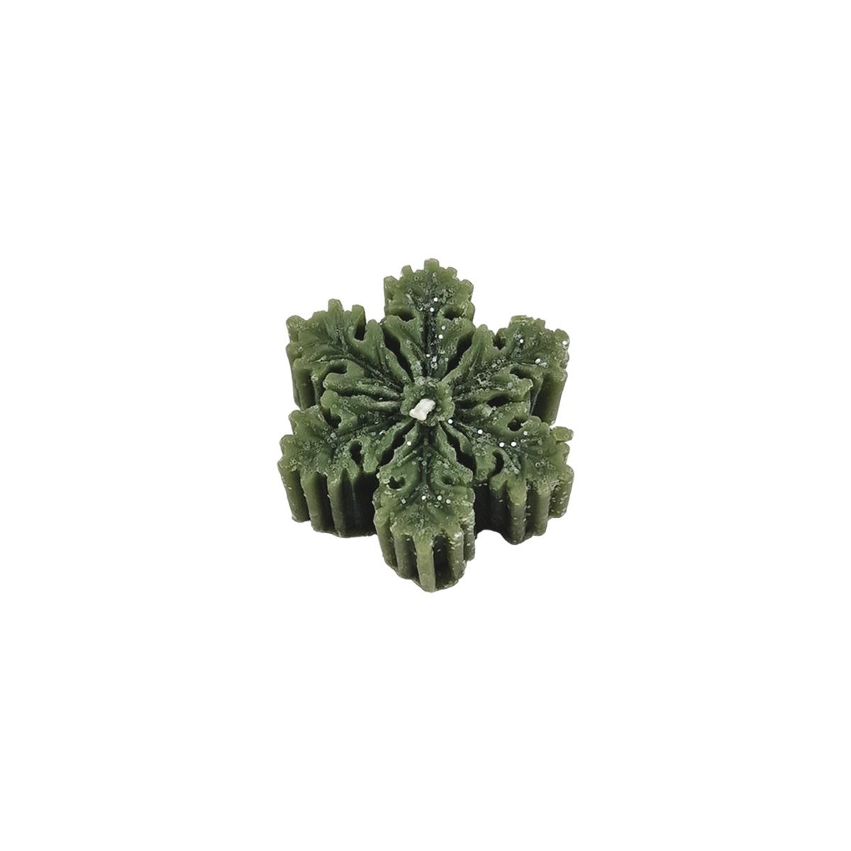 Candela Natale Profumata Fiocco Neve Verde cm.6/7xh2 4 Modelli |Cereria Parma