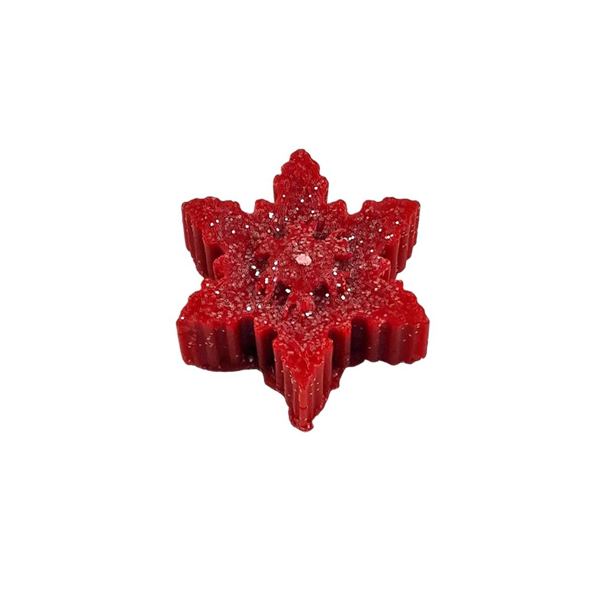 Candela Natale Profumata Fiocco Neve Rosso cm.6/7xh2 4 Modelli |Cereria Parma