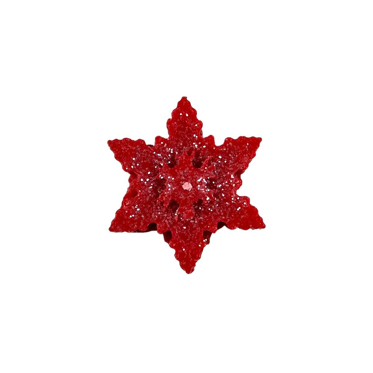 Candela Natale Profumata Fiocco Neve Rosso cm.6/7xh2 4 Modelli |Cereria Parma