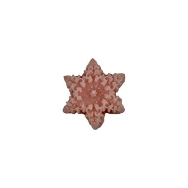 Candela Natale Profumata Fiocco Neve Rosa cm.6/7xh2 4 Modelli |Cereria Parma