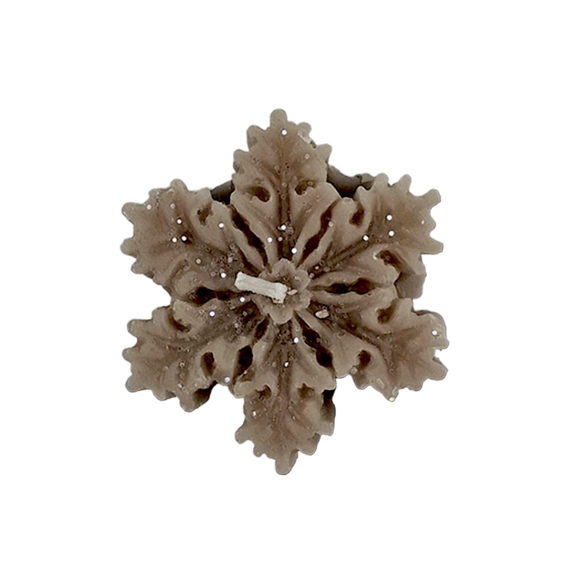 Candela Natale Profumata Fiocco Neve Grigio cm.6/7xh2 4 Modelli |Cereria Parma