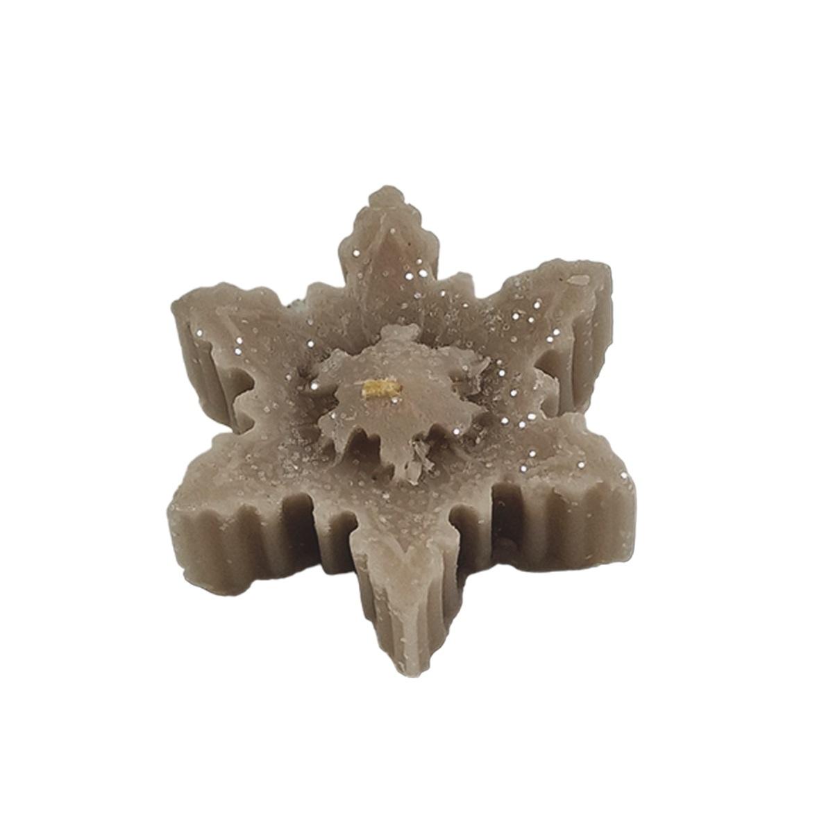 Candela Natale Profumata Fiocco Neve Grigio cm.6/7xh2 4 Modelli |Cereria Parma