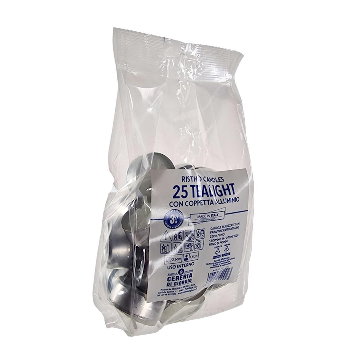 Candela Tea Light pz.25 Bianche |Cereria di Giorgio