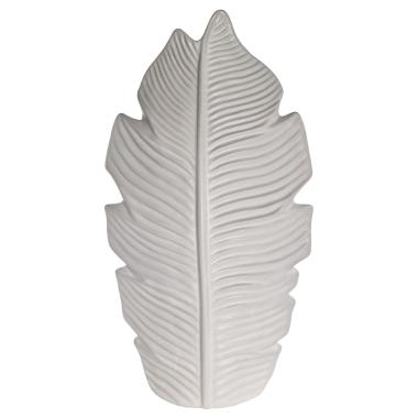 Vaso Ceramica Gea Foglia Bianco cm.31x16x4 | Innova