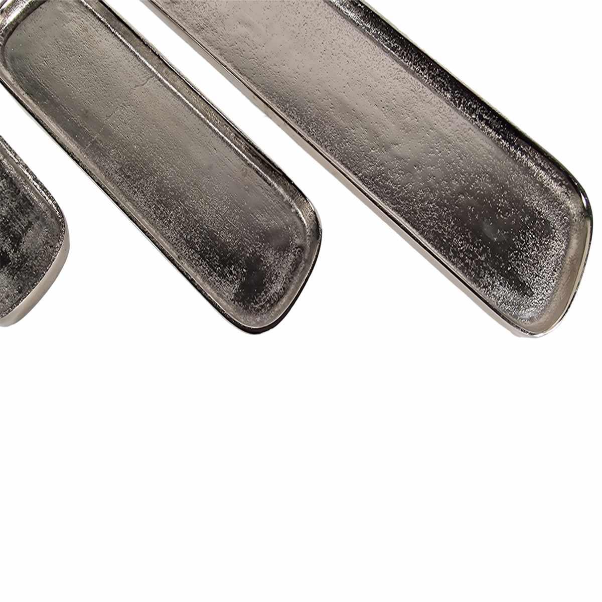Vassoio Metallo Argento Rettangolare Set pz.3 | Innova