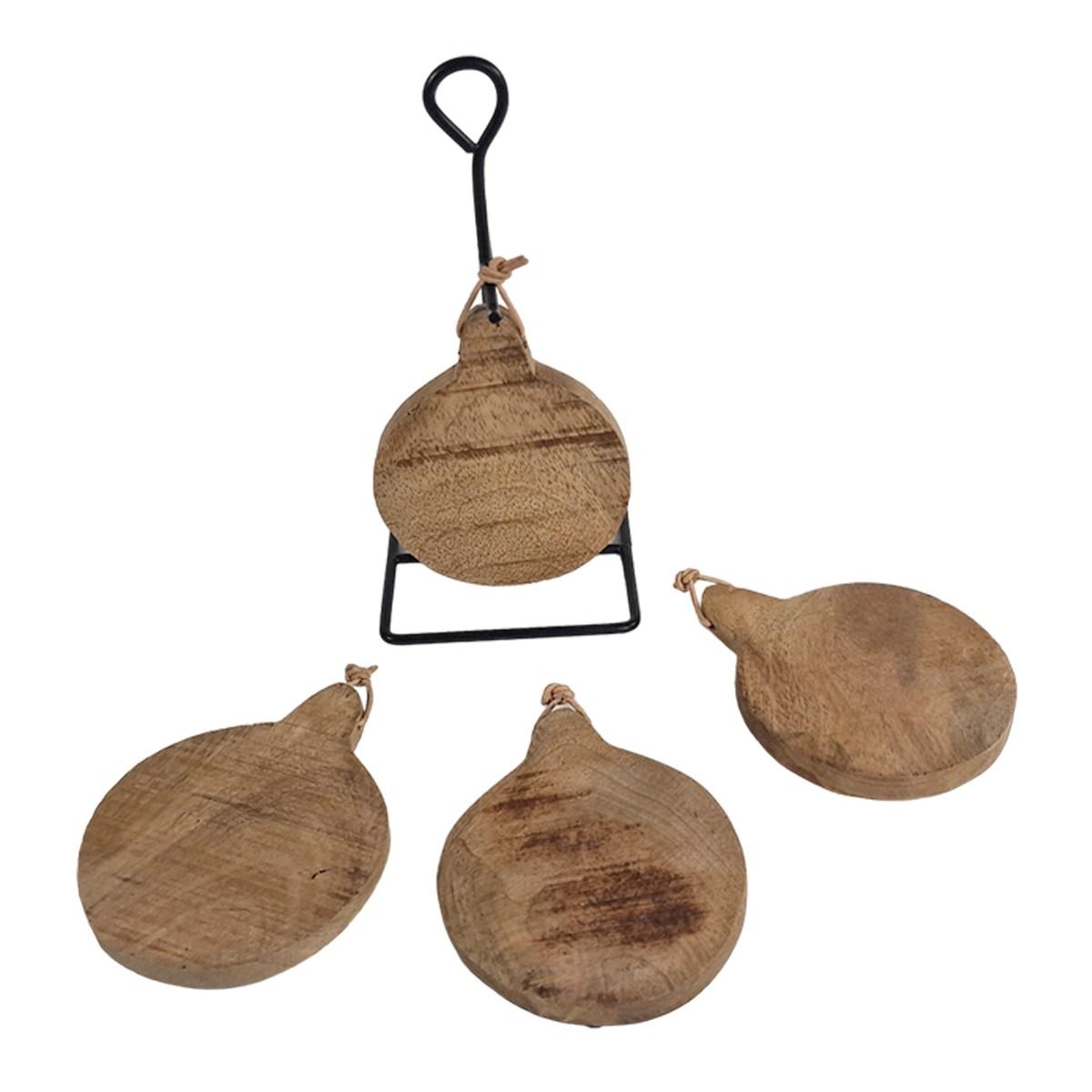 Tagliere Natalizio Cucina Legno con Stand Set pz.4 |Innova