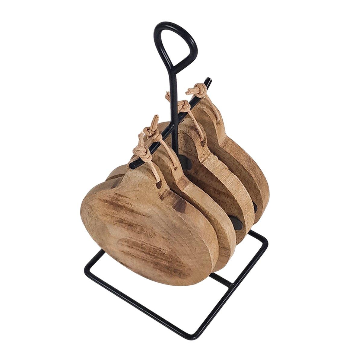 Tagliere Natalizio Cucina Legno con Stand Set pz.4 |Innova