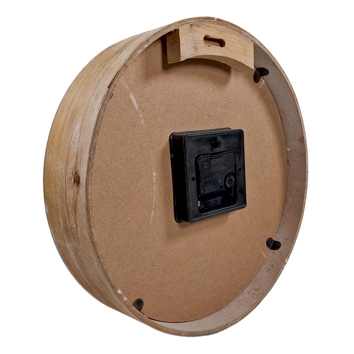 Orologio a Parete cm.Ã˜30 Legno con Quadrante Nero | Innova