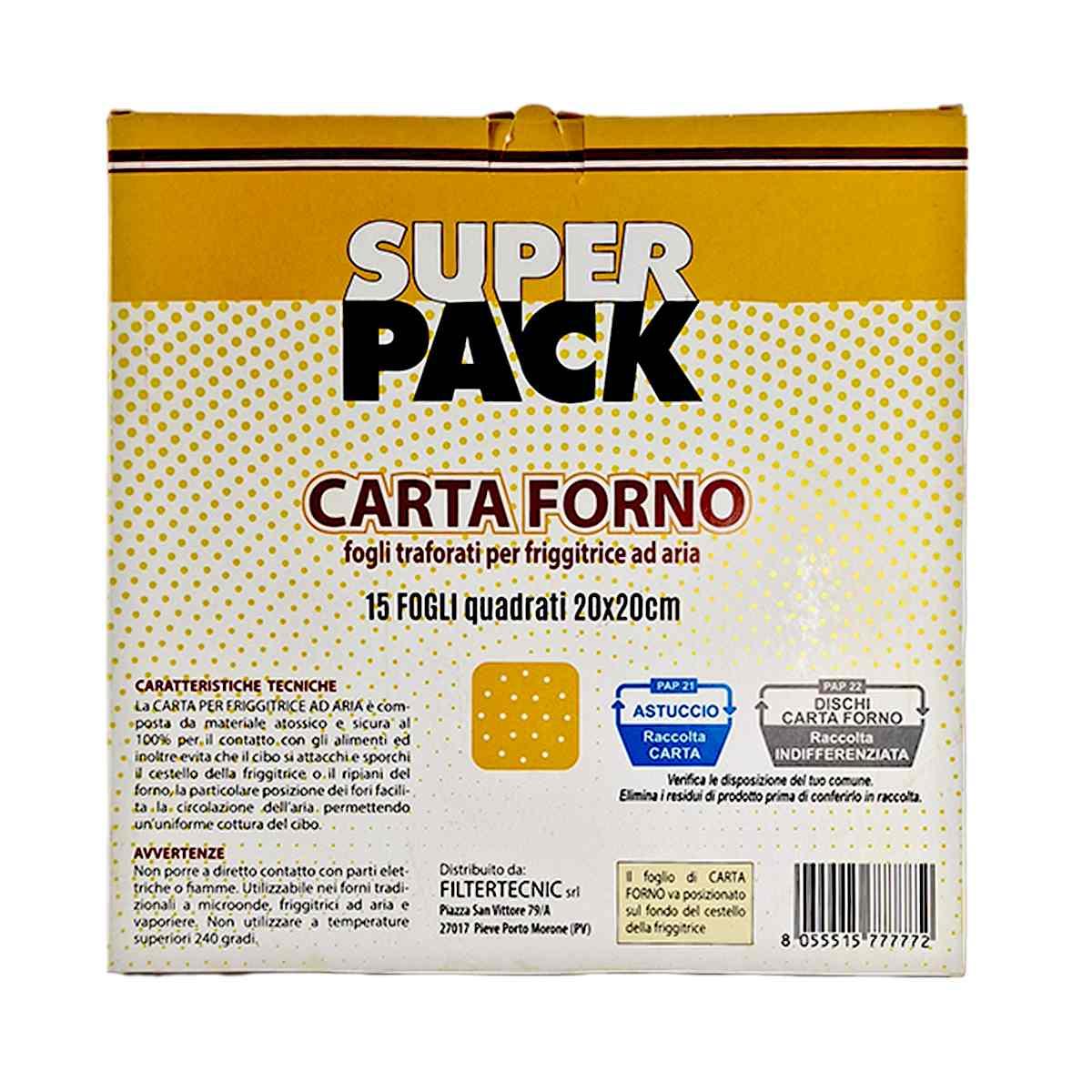 Carta Forno per Friggitrice ad Aria 20x20 pz.15 | M2 Store