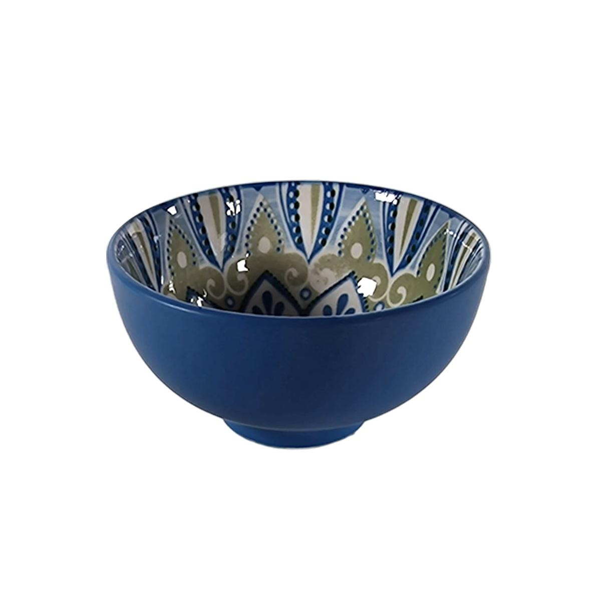 Ciotola Insalatiera cm.Ø9 Porcellana Blu con Decori | Casa Conte