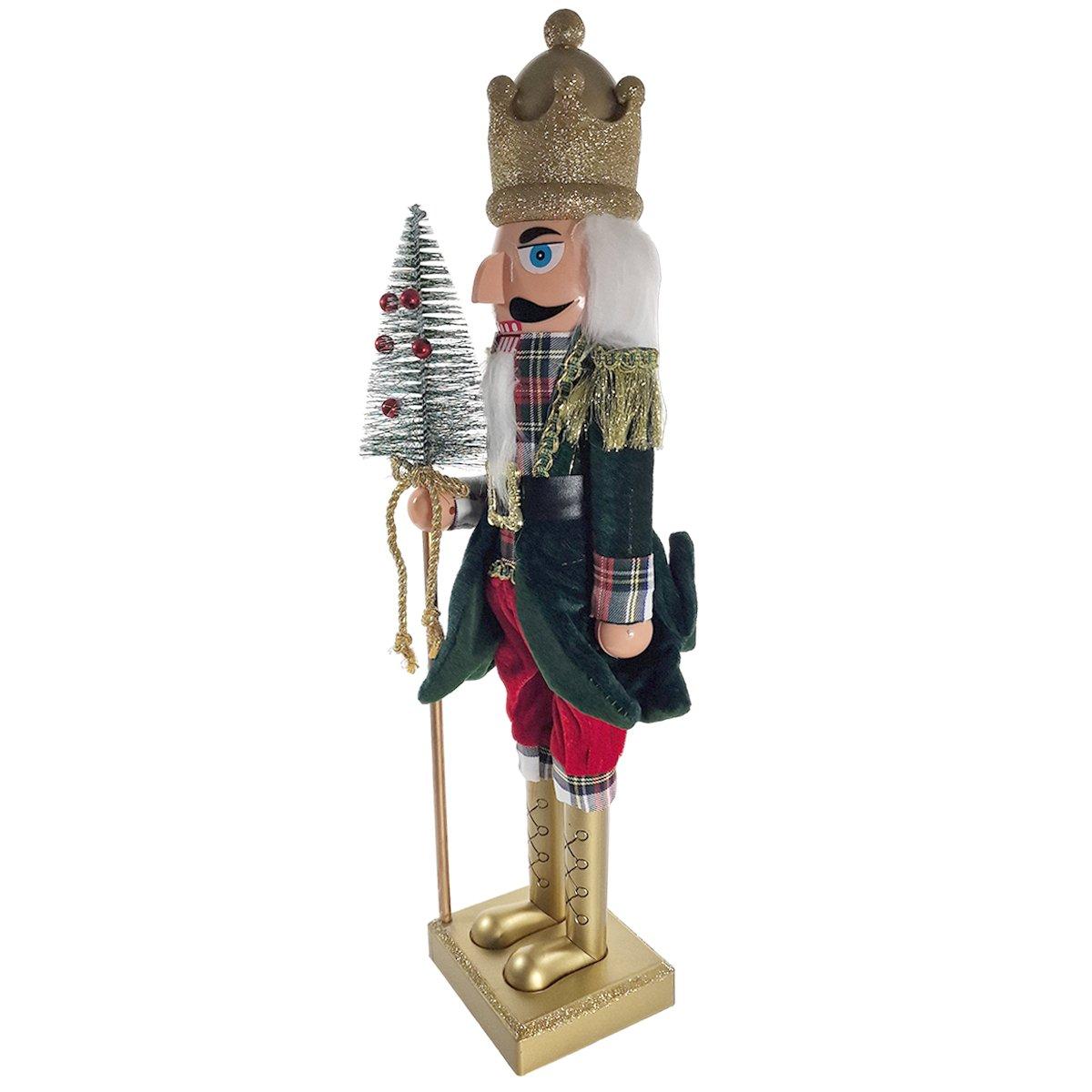 Soldatino Schiaccianoci PVC con Abito Verde cm.60