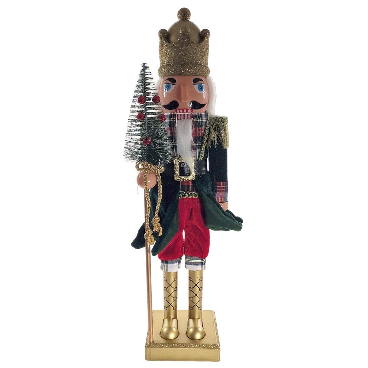 Soldatino Schiaccianoci PVC con Abito Verde cm.60