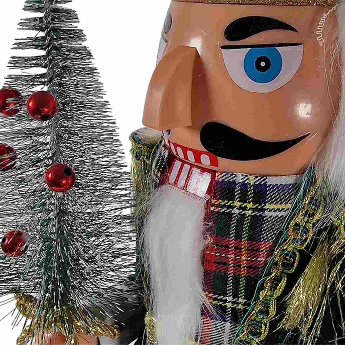 Soldatino Schiaccianoci PVC con Abito Verde cm.60