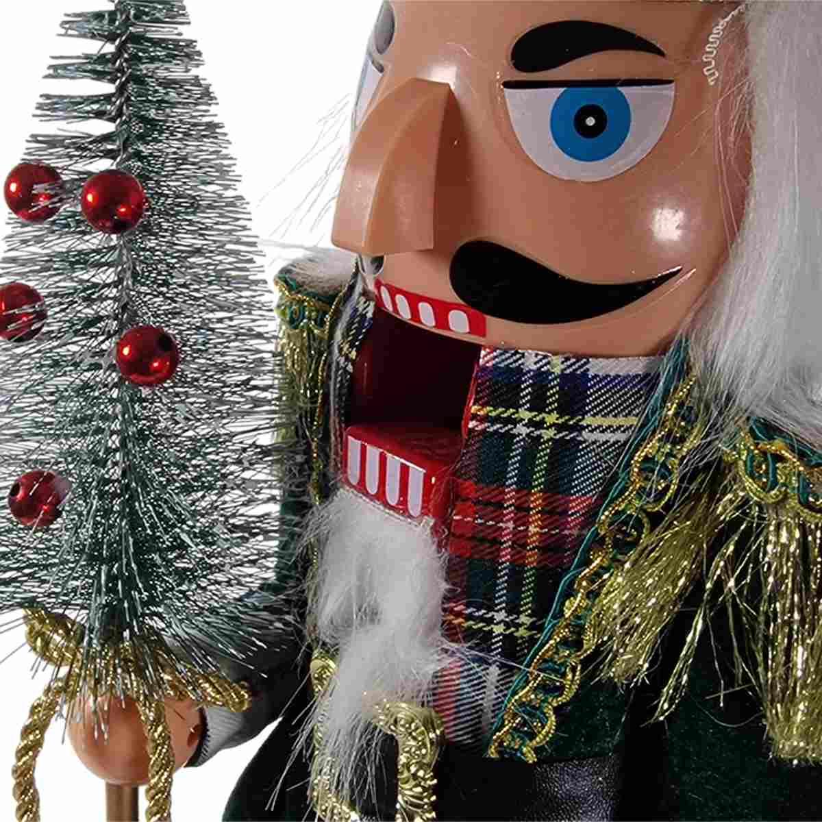 Soldatino Schiaccianoci PVC con Abito Verde cm.60