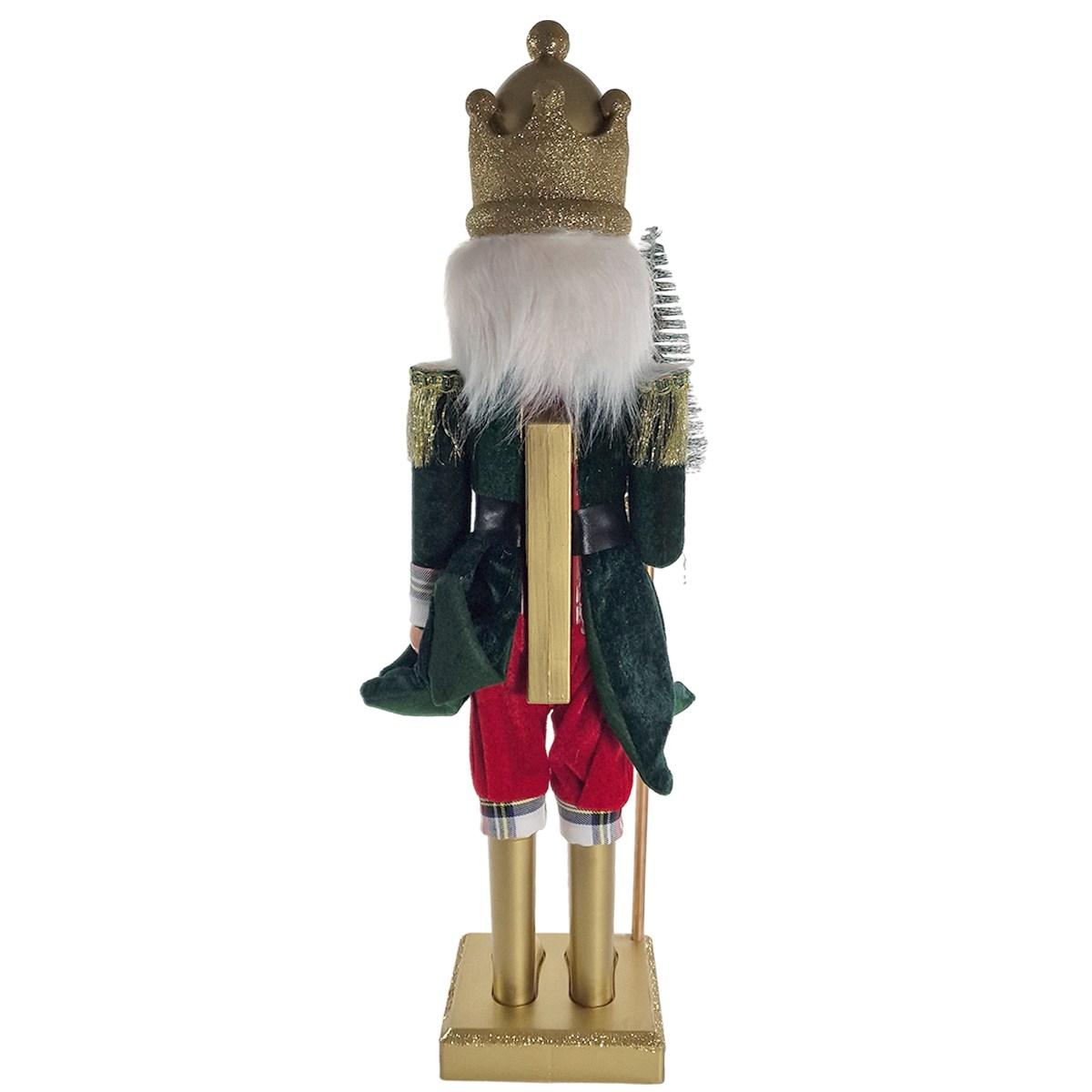 Soldatino Schiaccianoci PVC con Abito Verde cm.60