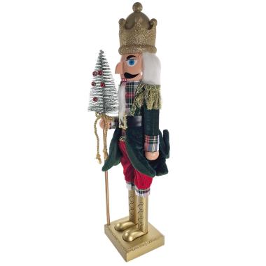 Soldatino Schiaccianoci PVC con Abito Verde cm.60