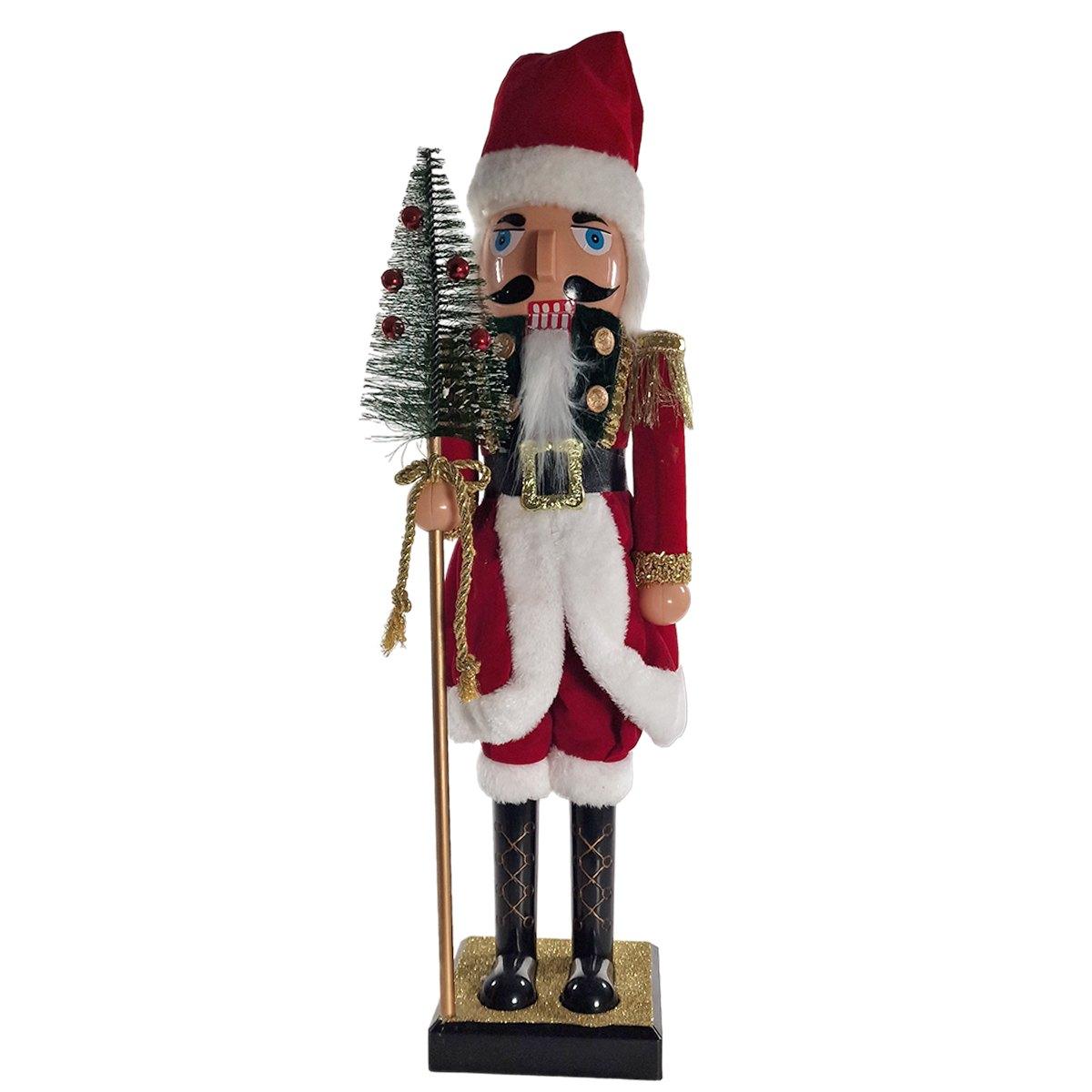 Soldatino Schiaccianoci PVC con Abito Rosso cm.60