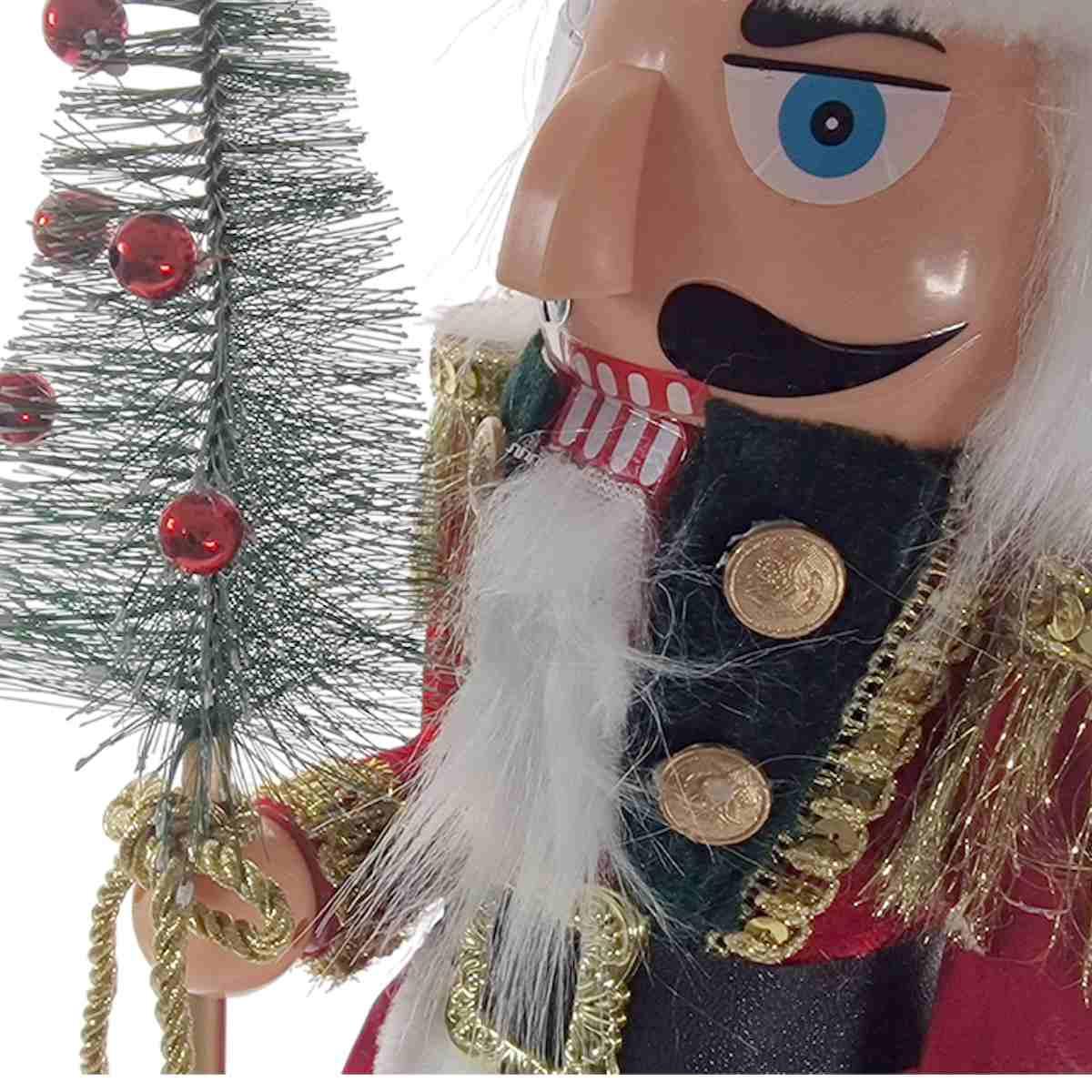 Soldatino Schiaccianoci PVC con Abito Rosso cm.60