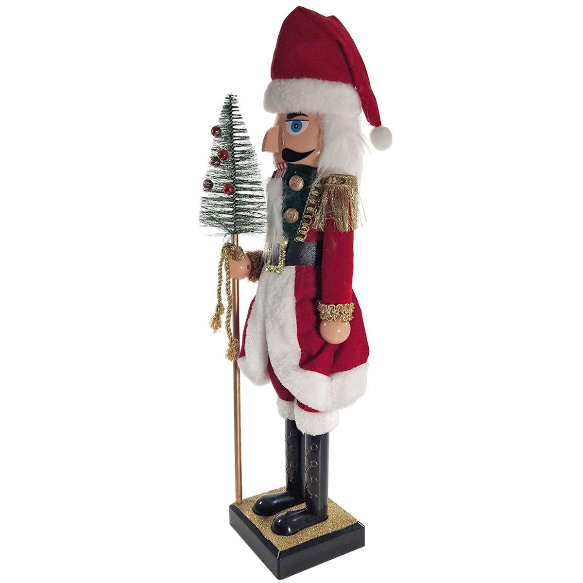 Soldatino Schiaccianoci PVC con Abito Rosso cm.60