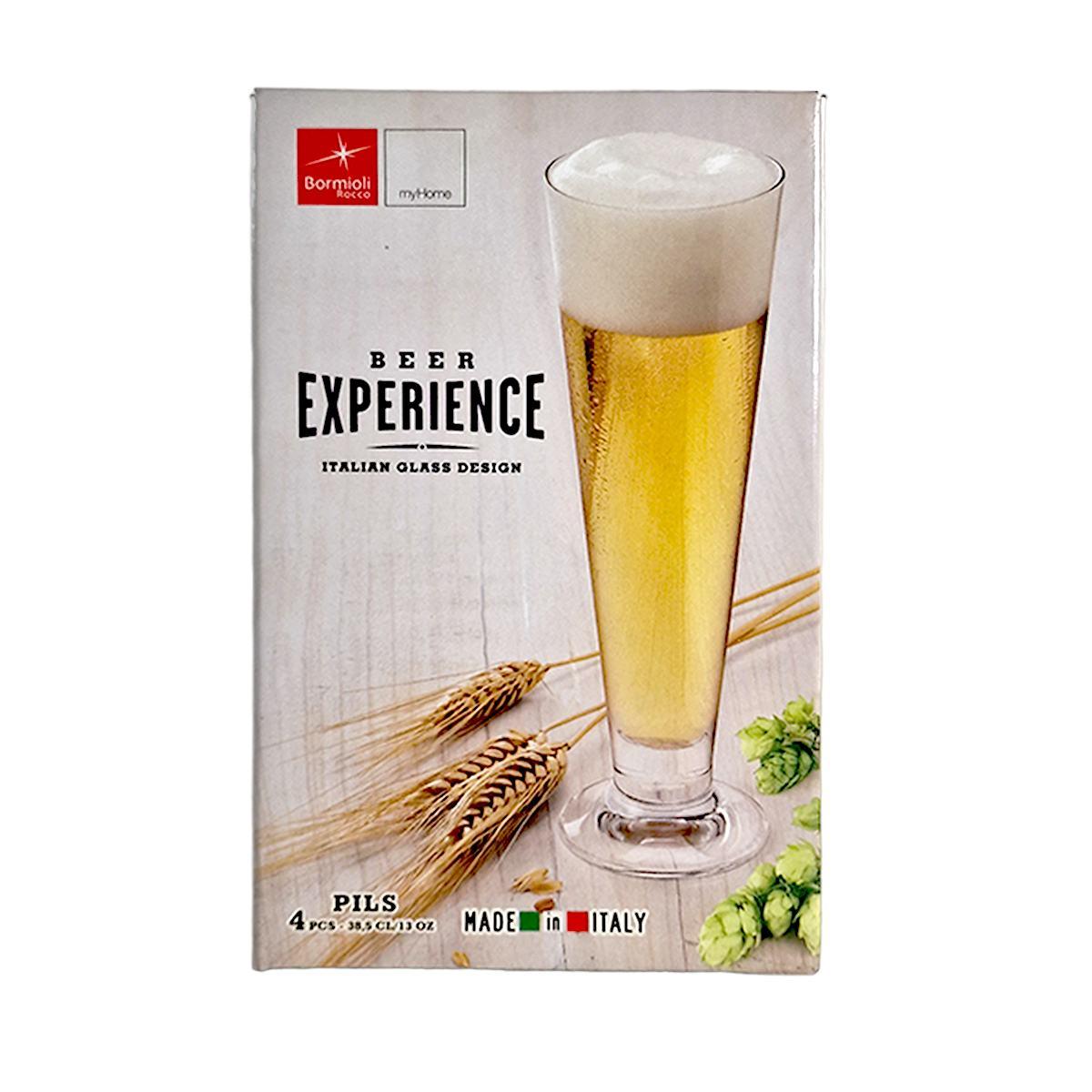 Bicchieri Vetro Set pz.4 Birra Pilsner ml.385 | Bormioli