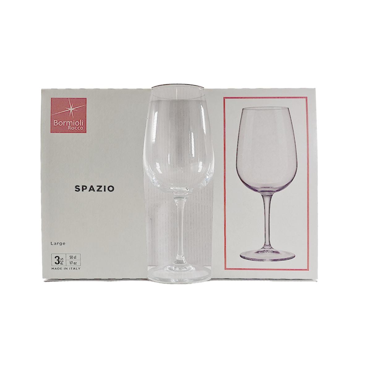 Bicchieri Vetro Set pz.3 Vino Calice Spazio ml.500 | Bormioli