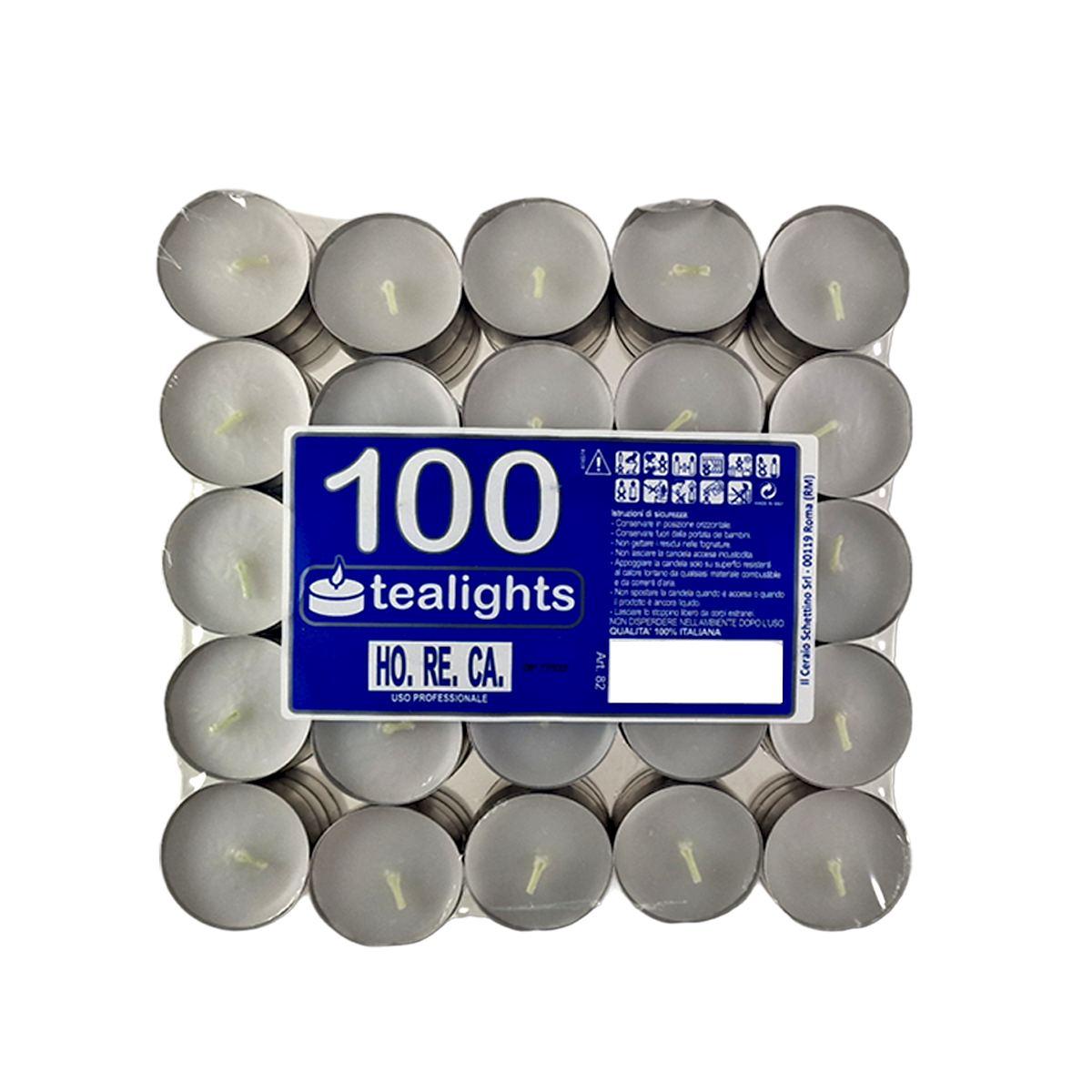 Candela Tea Light pz.100 Bianche |Cereria di Giorgio