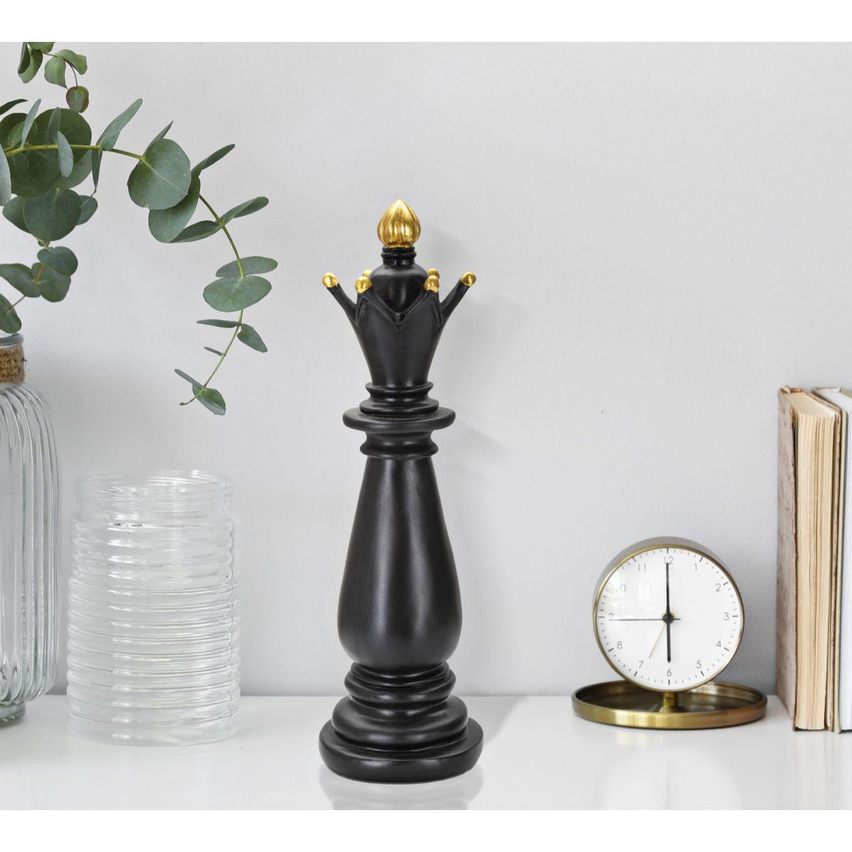 Scultura Alfiere Nero E Oro cm.Ø12,5x38,5 |Mauro Ferretti