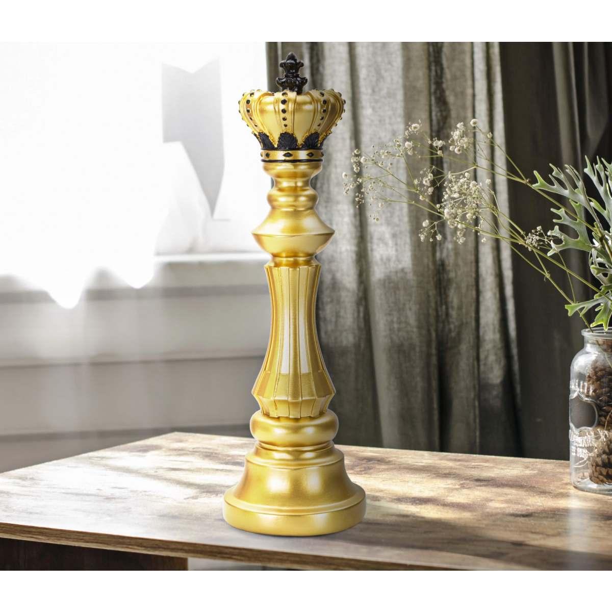 Scultura Re Oro E Nero cm.Ø13x40,5 |Mauro Ferretti