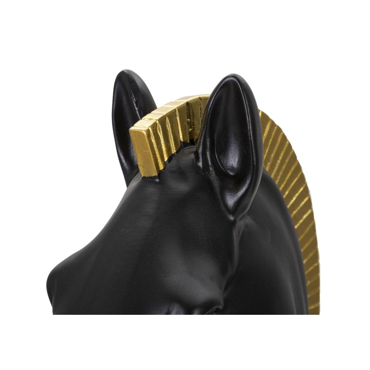 Cavallo Nero E Oro cm.Ø18,5x50 |Mauro Ferretti