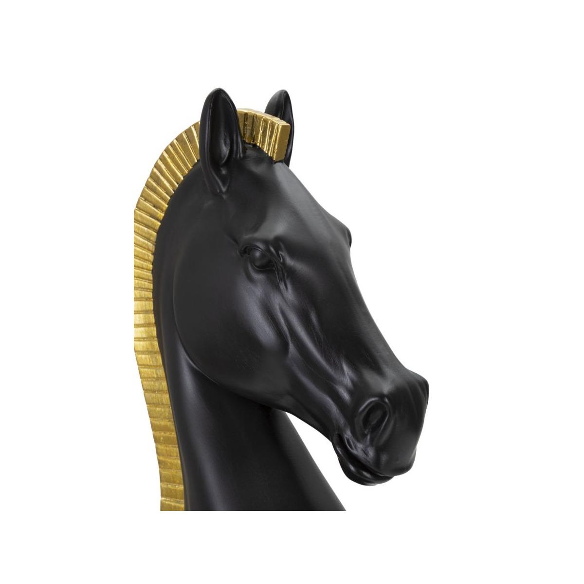 Cavallo Nero E Oro cm.Ø18,5x50 |Mauro Ferretti