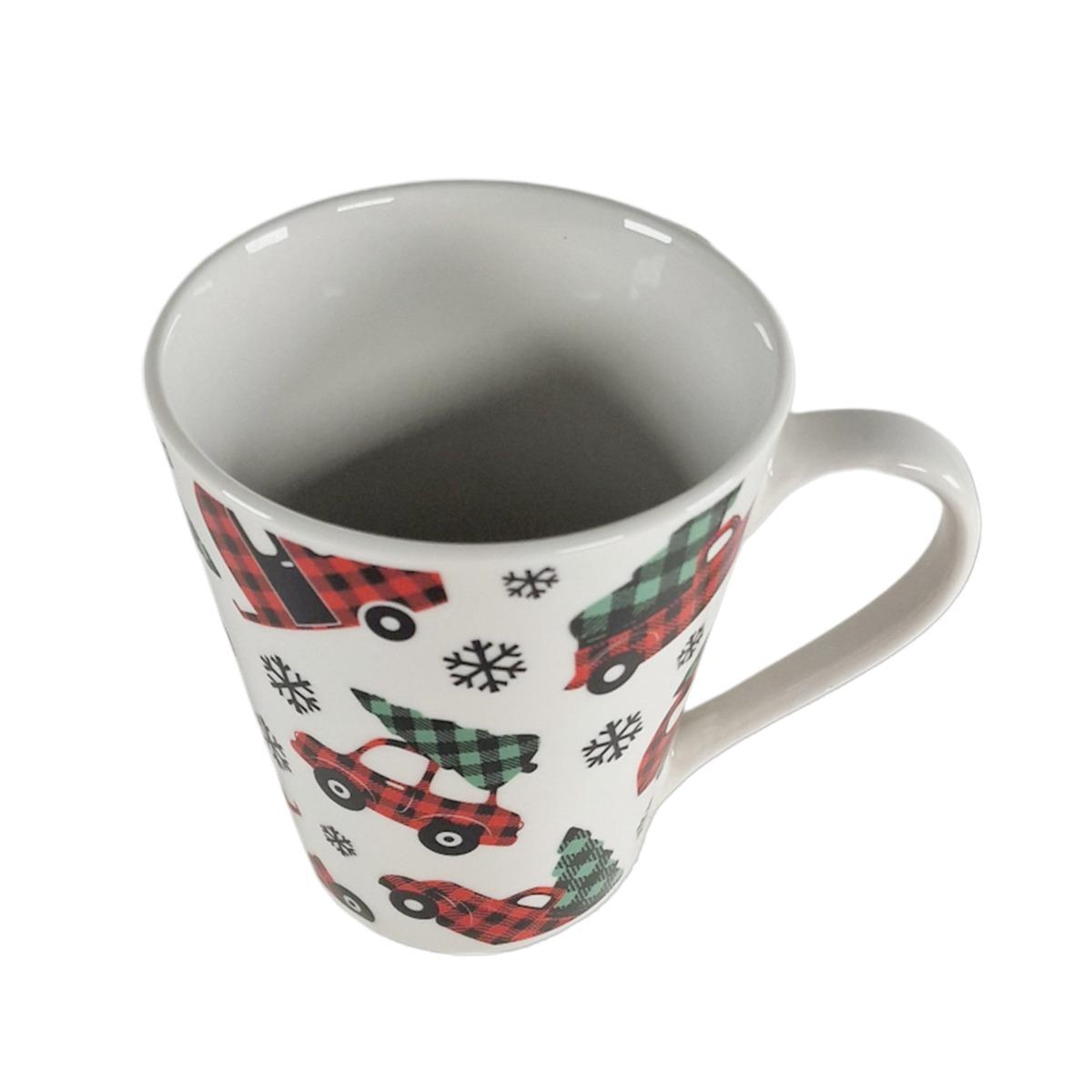 Tazza Natalizia Natale Colazione Mug Decoro Furgoncino con Albero ml.310 |H&H