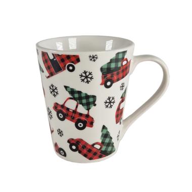 Tazza Natalizia Natale Colazione Mug Decoro Furgoncino con Albero ml.310 |H&H