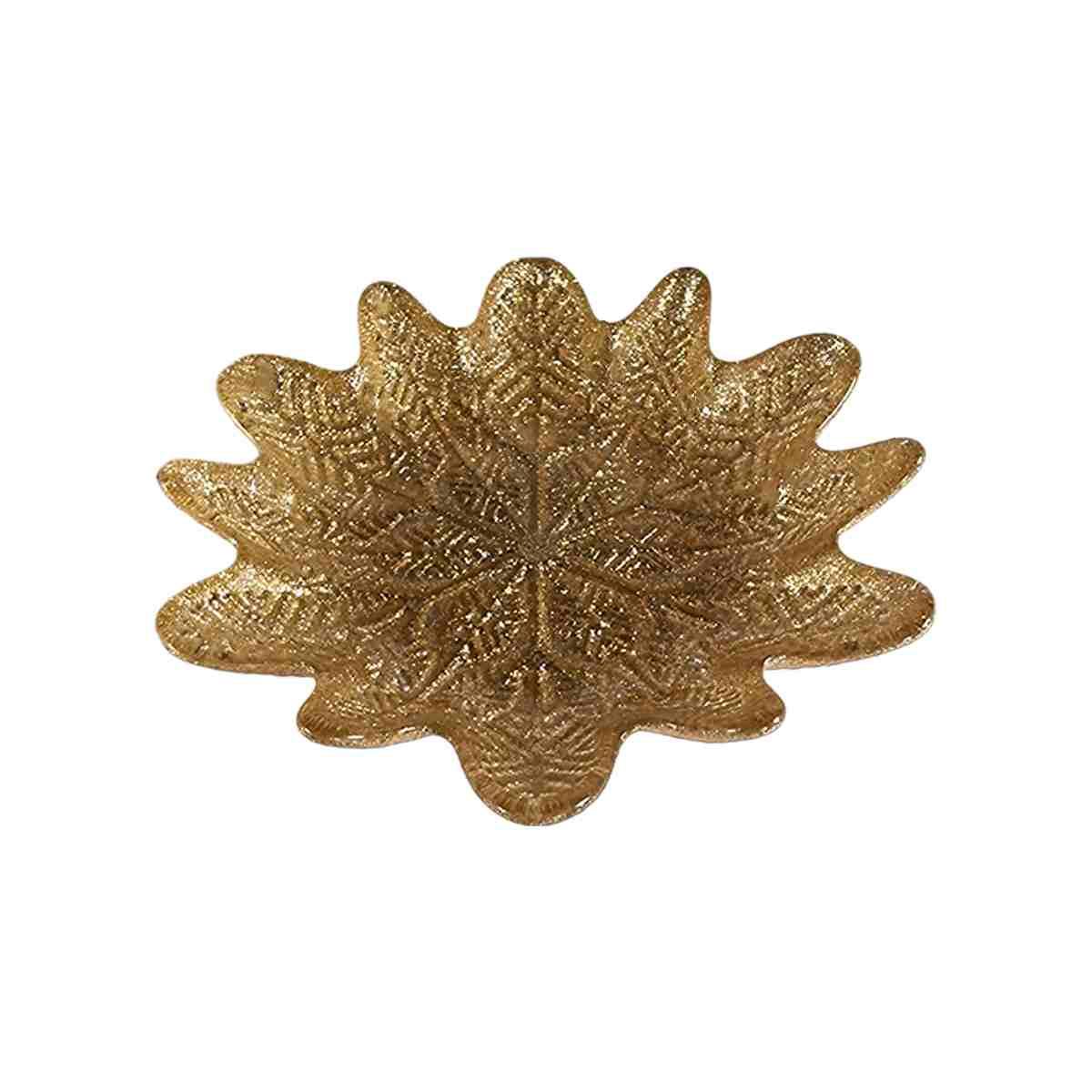 Piattino Tavola Natale Medusa Vetro Oro cm.16x16x3 |M2 Store