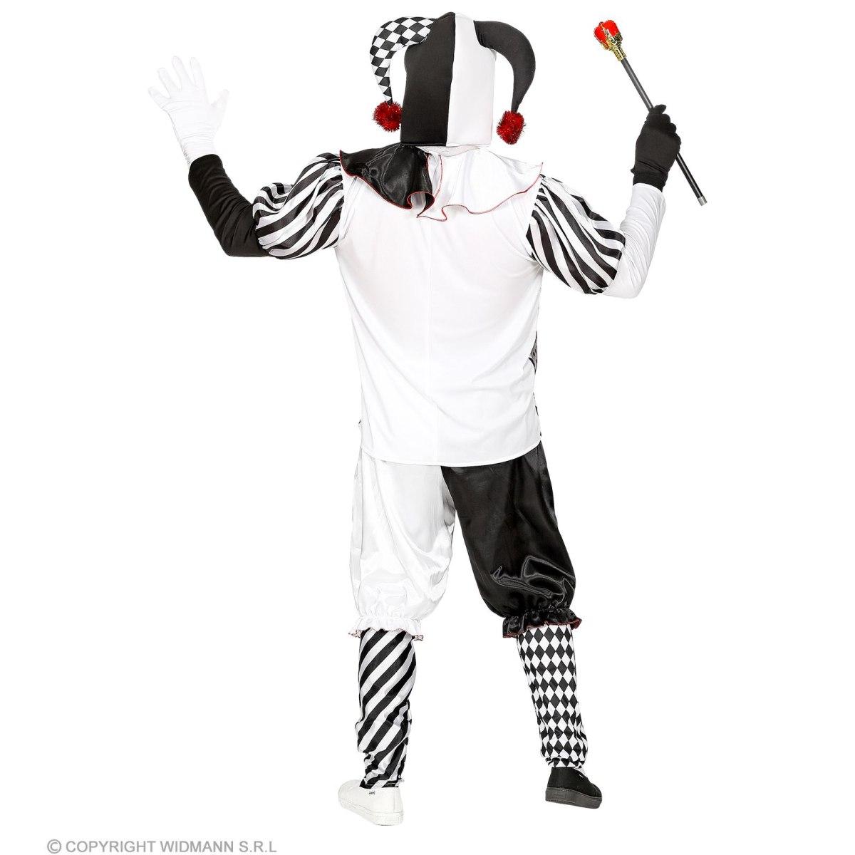Costume Clown Arlecchino Bianco e Nero |Widmann