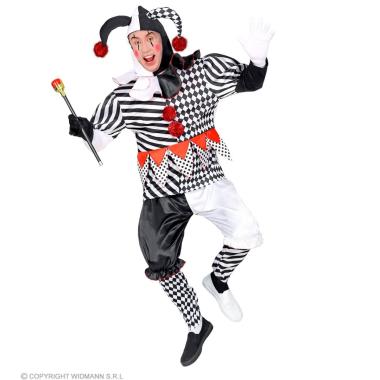 Costume Clown Arlecchino Bianco e Nero |Widmann