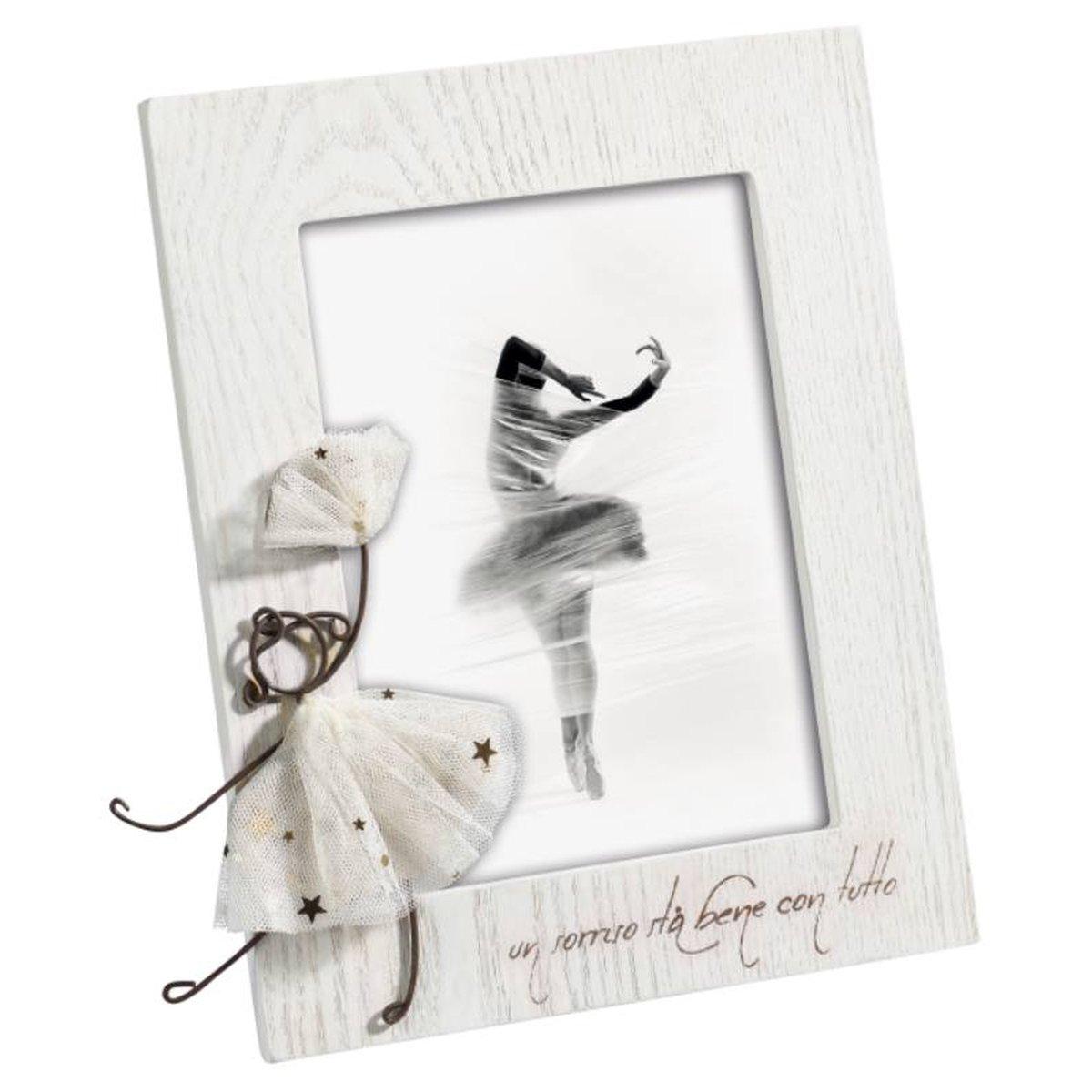 Cornice Legno cm.13x18 con Ballerina e Frase | Mascagni