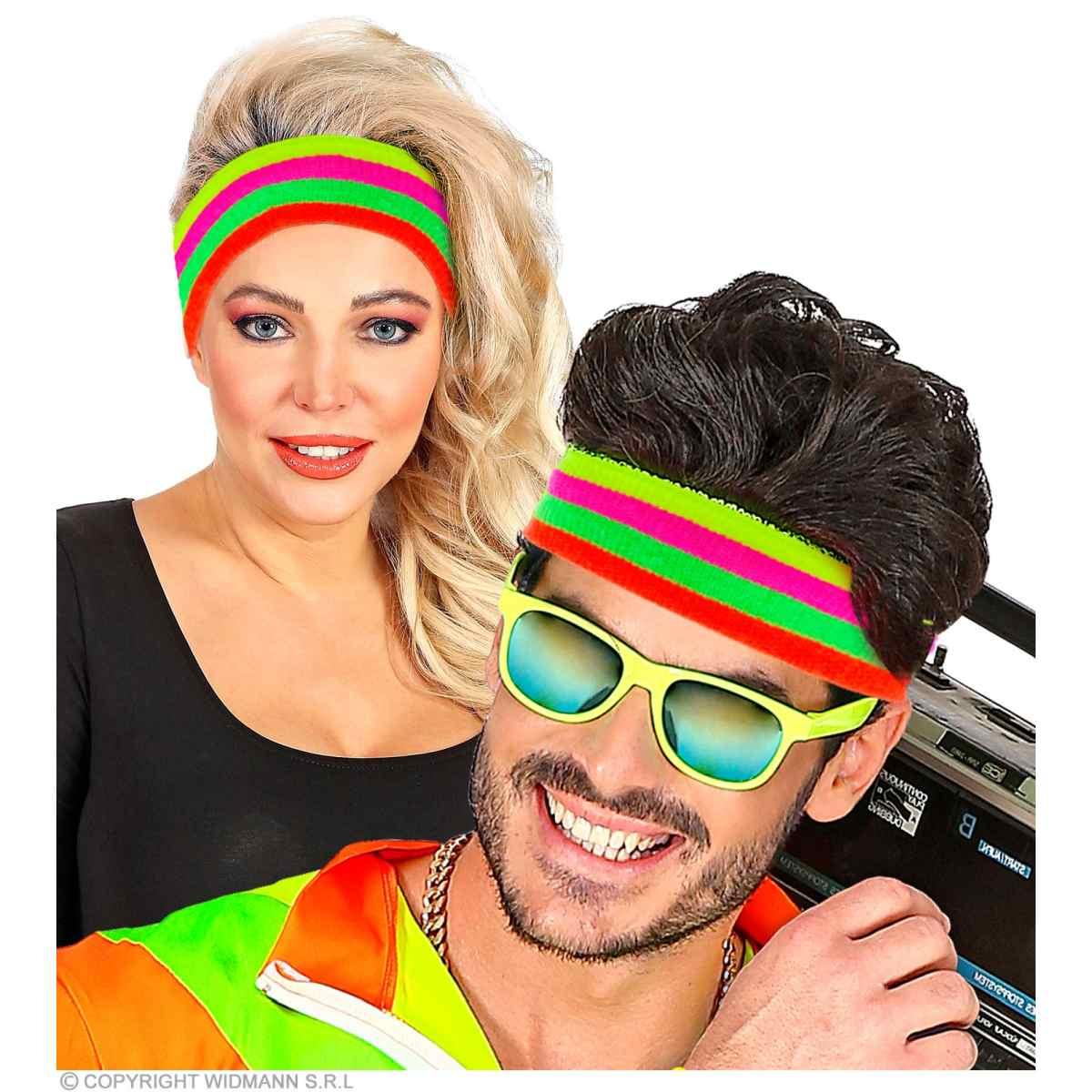 Fascia Testa Righe Neon |Widmann