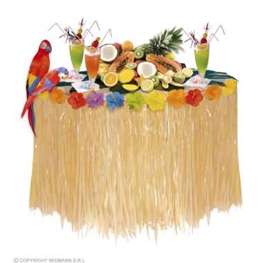 Decorazione Tavolo Hawaii Beige con Fiori cm.275x75 |Widmann