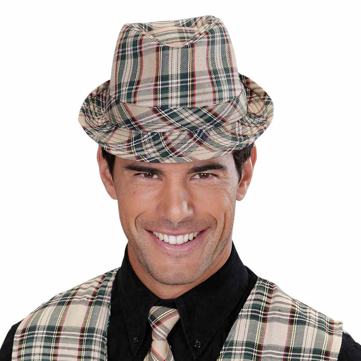 Cappello Borsalino Fedora Tartan Beige |Widmann