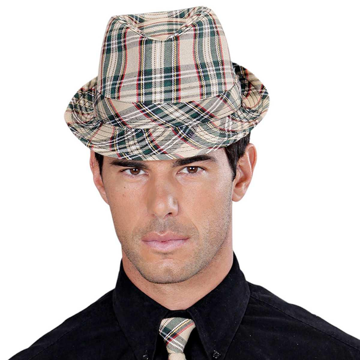 Cappello Borsalino Fedora Tartan Beige |Widmann