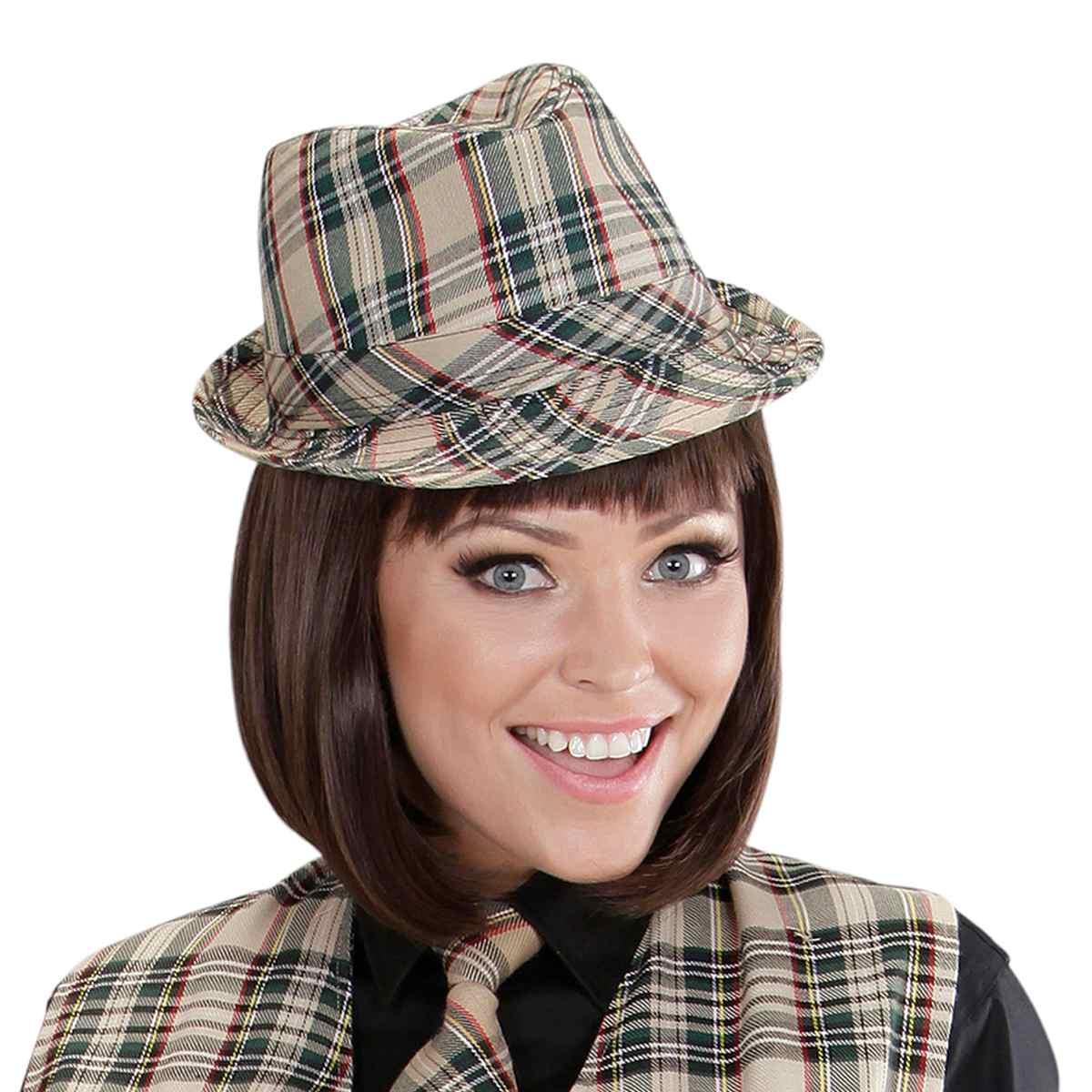Cappello Borsalino Fedora Tartan Beige |Widmann