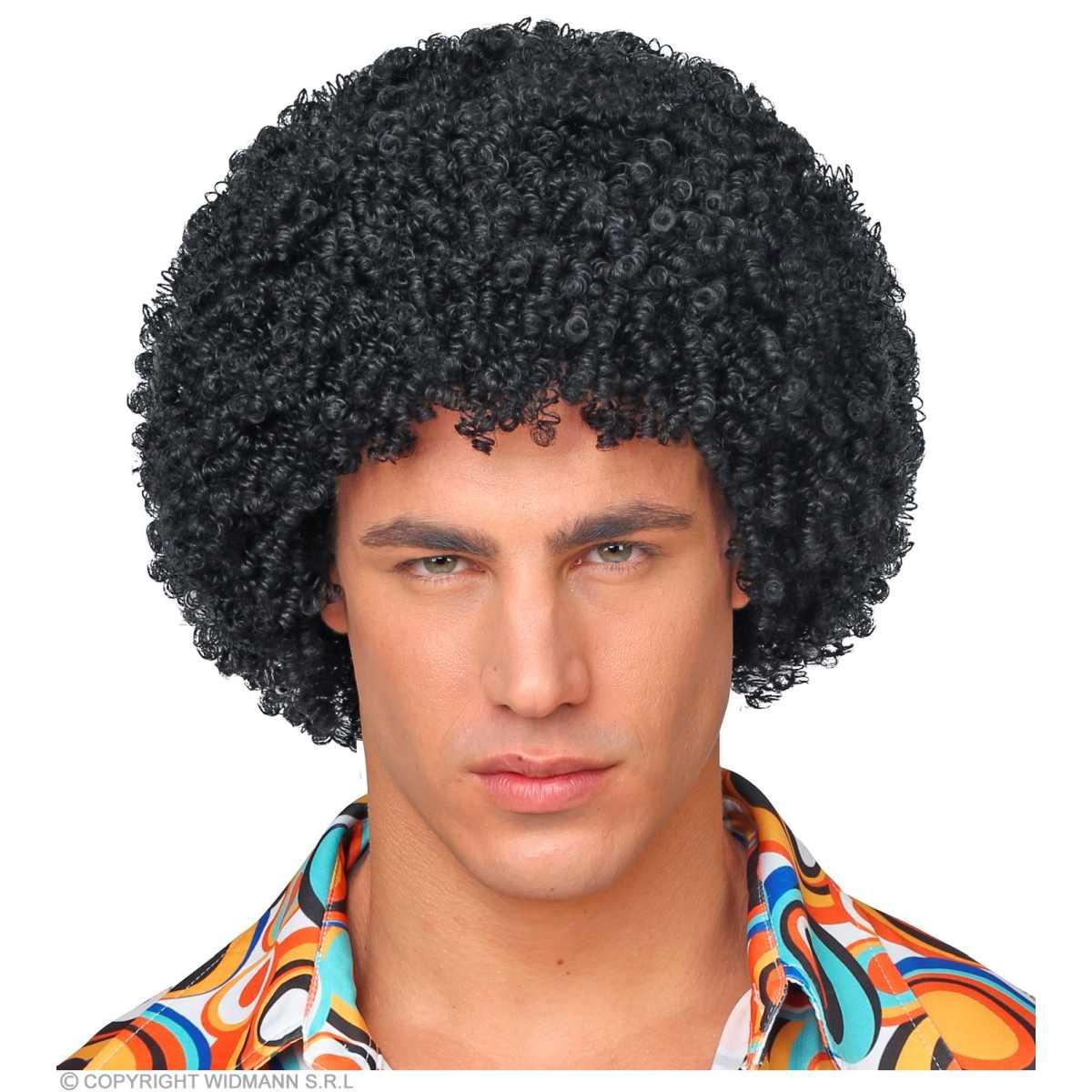 Parrucca Afro Nera Riccia Anni '70/'80 |Widmann