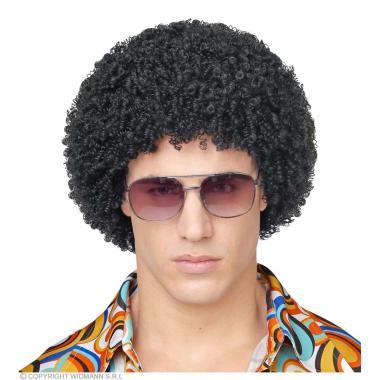 Parrucca Afro Nera Riccia Anni '70/'80 |Widmann