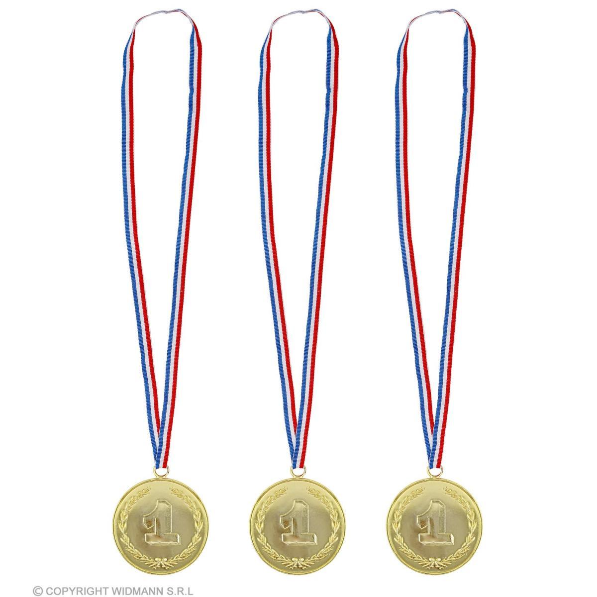 Medaglie Metallo Oro Set pz.3 |Widmann