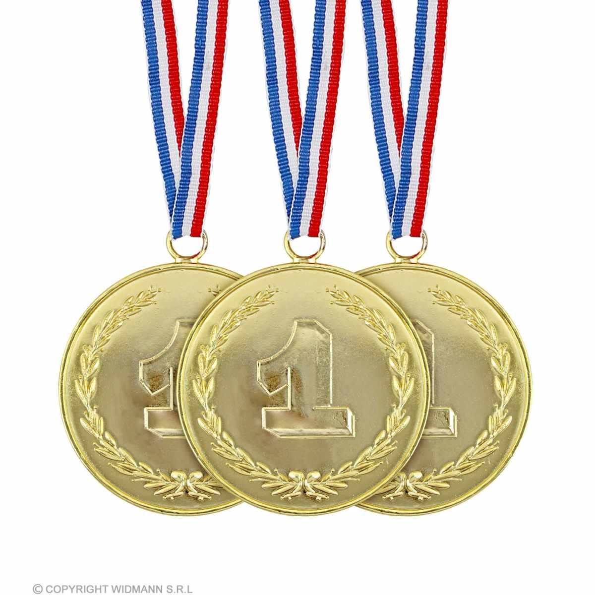 Medaglie Metallo Oro Set pz.3 |Widmann