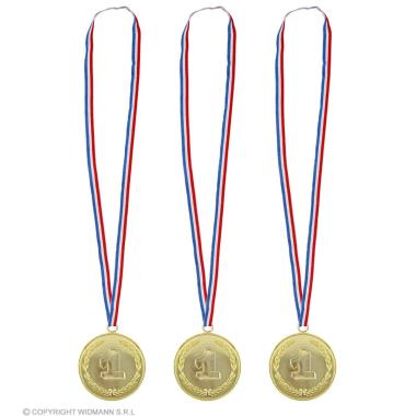 Medaglie Metallo Oro Set pz.3 |Widmann