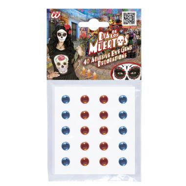 Trucco Decorazioni Adesive Viso Gemme Blu Ambra pz.40 |Widmann